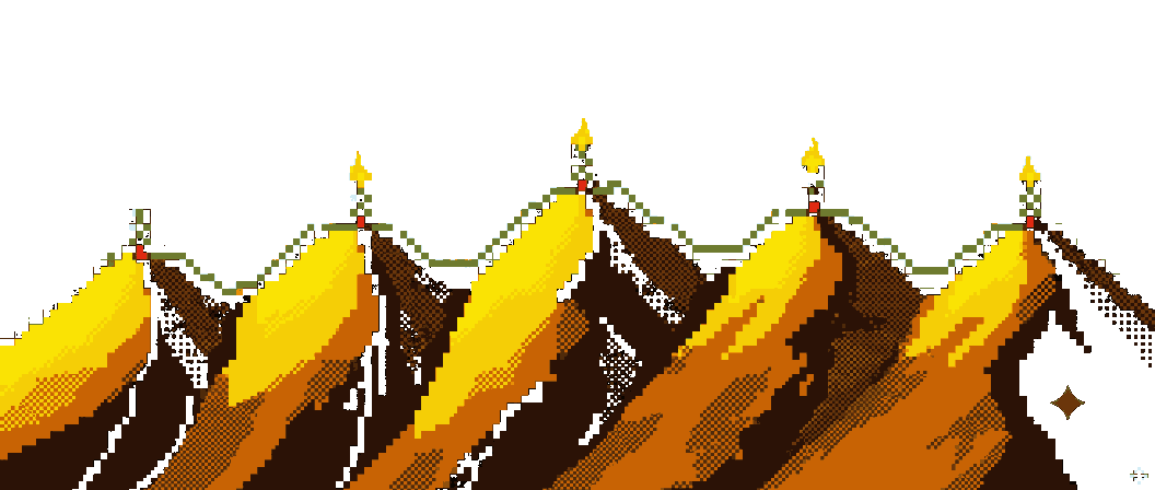 Signal beacons lit along a chain of ridges